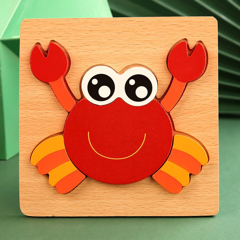 Wooden 3D Educational Puzzle for Toddlers - Interactive, Creative Hands-on Toy for Ages 1-3