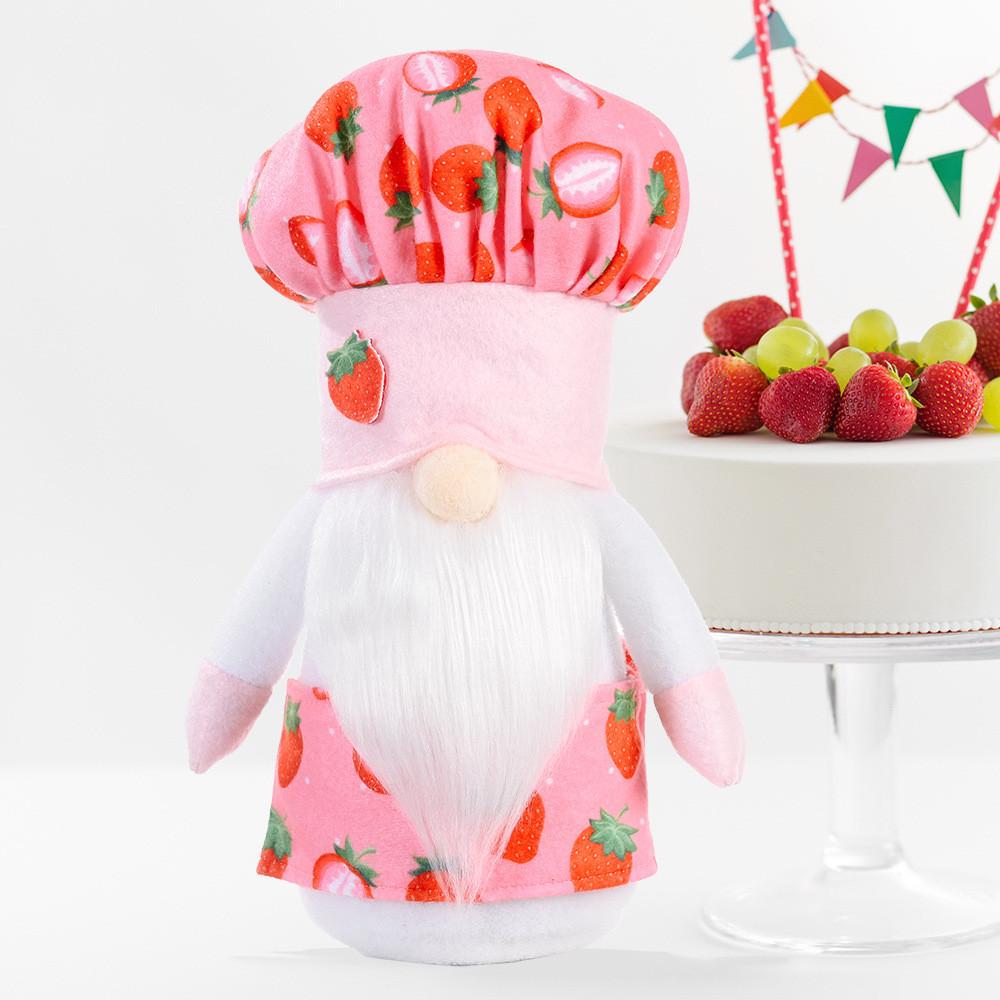 

Charming Thanksgiving Strawberry Chef Hat Rudolf Figurine Perfect For Festive Decoration Strawberry Chef Male