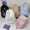 Schoolbag Japanese Cute Soft Girl Transparent Pain Bag Large Capacity Versatile College Style Girl Student Schoolbag Korean Version Backpack