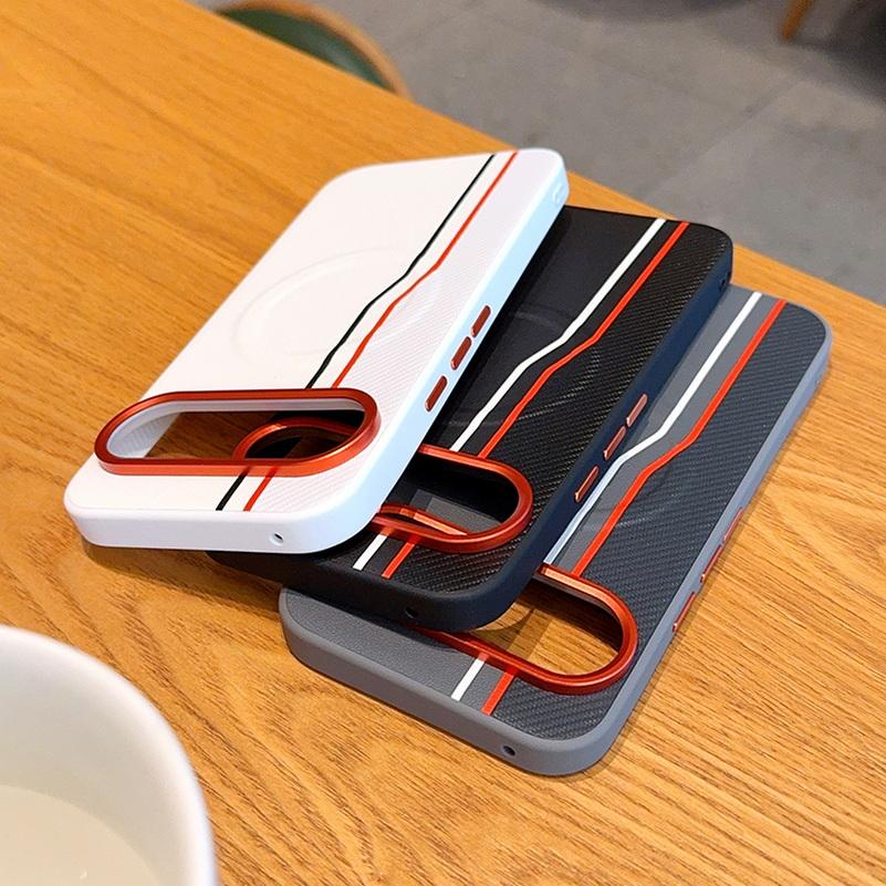 Color-block Dual-Line Built-in Wireless Charging Magnetic Ring Case For Google Pixel 10 Pro XL pixel10 pro Camera Protect Cover