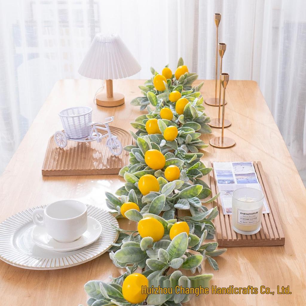 Wiosenna Kwiatowa Dekoracja Królicze Uszy Cytrynowa Rattanowa Tło Imprezowe Pnącza do Domu do Wieszania na Ścianie