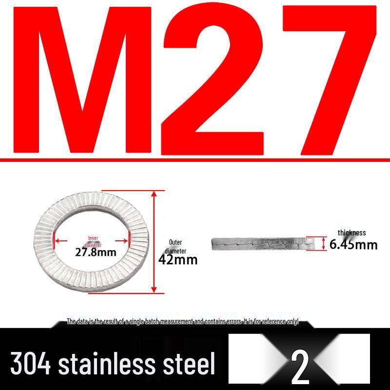 Double-Stacked Interlocking Toothed Anti-Slip Lock Washer 304 Stainless Steel DIN25201