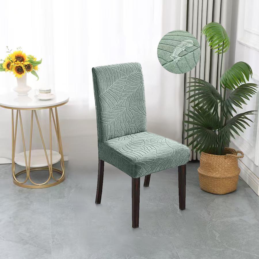 Waterproof Leaf Jacquard Stretch Chair Cover - European & American Style