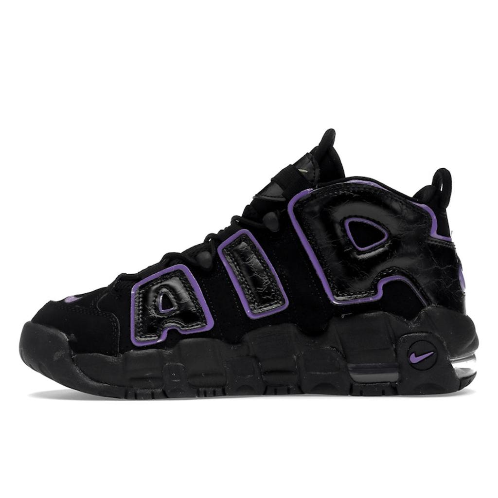 Nike Air More Uptempo GS Black Action Grape Kids Sneakers White Metallic-Gold DX5954-001