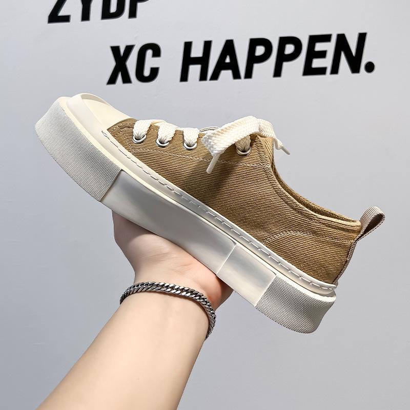 

Мужские модные универсальные парусиновые туфли однотонной расцветки - 44313-A Size 44