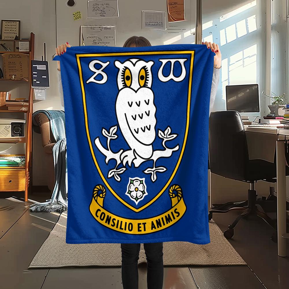 Coperta in Flanella con Motivo Sheffield Wednesday FC, Alta qualità Confortevole per Tutte le Stagioni, Arredamento per la Casa, Calore e Comfort, Perfetta per Regali.