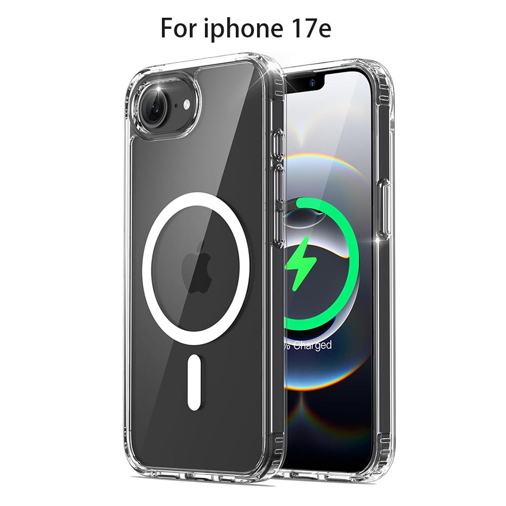 

For iPhone 17e Clear Shockproof Case Cover iPhone17e For Magsafe Magnetic Wireless Charging Transparent Case For iPhone 17E For iPhone 17E