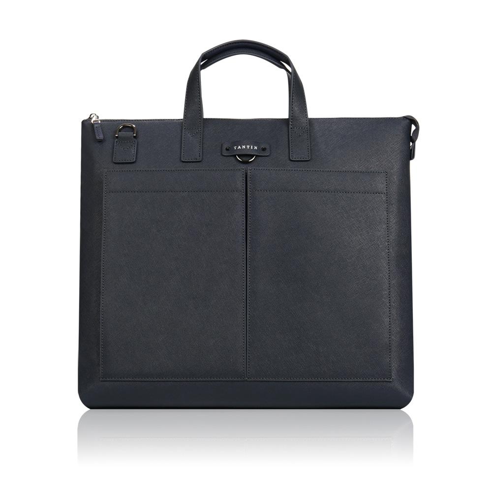 Tantin Leather Men'S Tote Bag T21355 Helmet Bag Navy