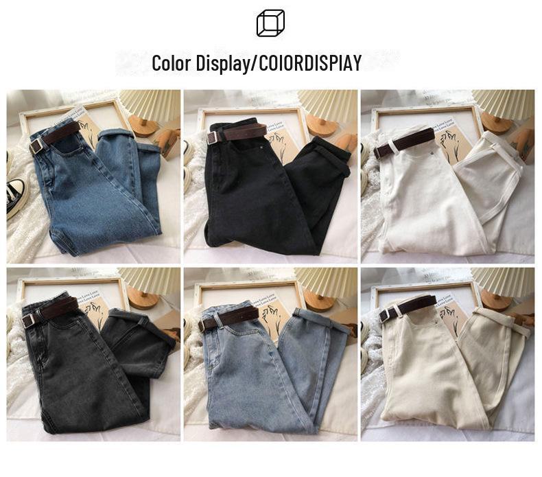 2021 Autumn/Winter Women's High-Waist Slim-Fit Korean Harem Jeans