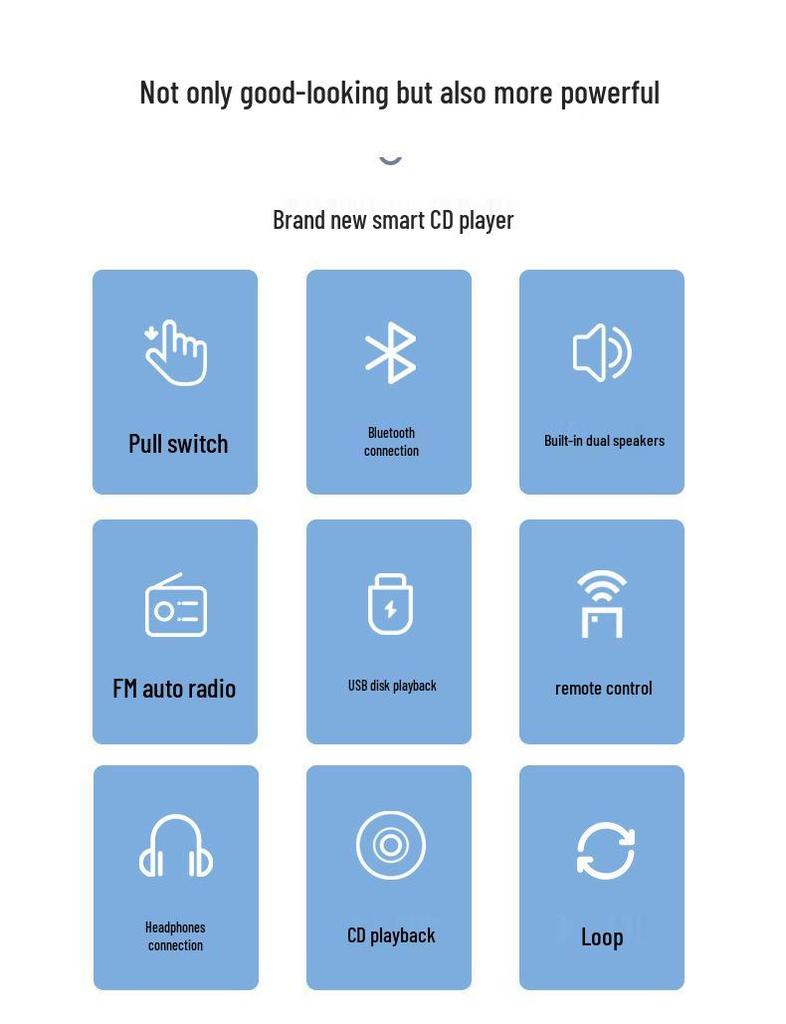 Radyolu ve İngilizce Tekrarlama Fonksiyonlu Kecag Duvara Monte Bluetooth CD Çalar