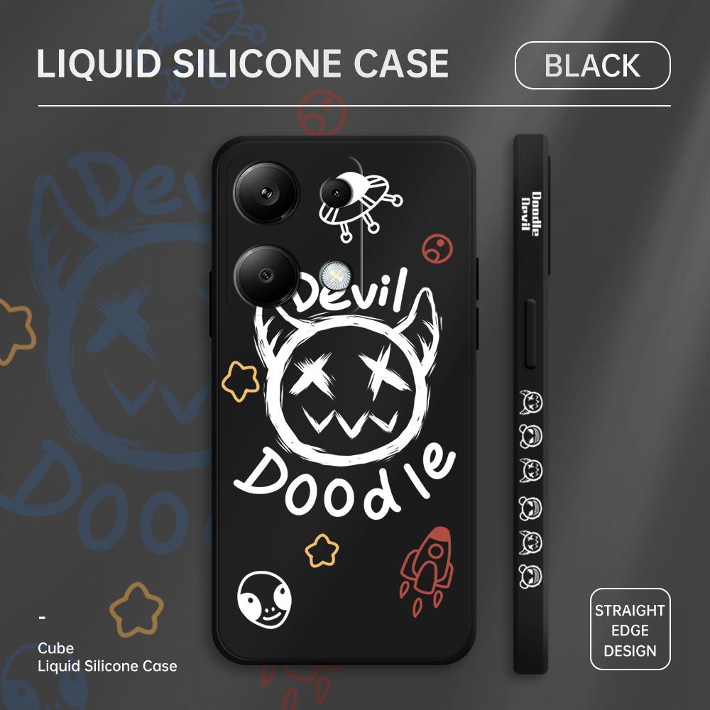 

Чехол для телефона с мультяшным красочным узором, квадратный, жидкий, силикон, TPU, полное покрытие камеры, противоударный защитный чехол для Xiaomi Redmi iPhone Xiaomi 9 Lite чёрный