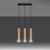 Lampa Wisząca Lino 3 Gu10 Naturalne Drewno Wood Sollux Sl.0638