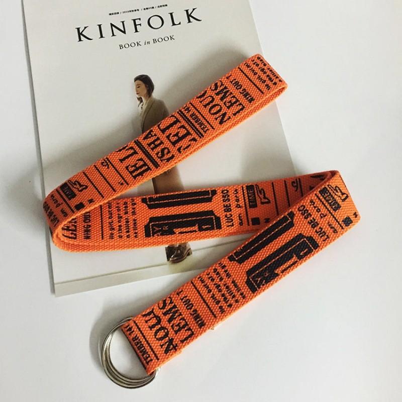 Waist Fashionable Canvas Belt For Men And Women With Chic Double Design Ring