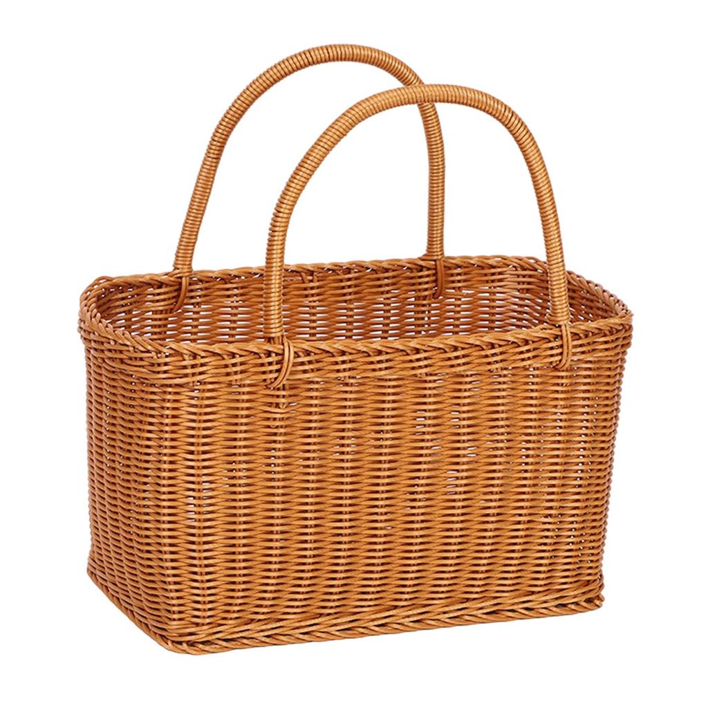 Handgefertigte Aufbewahrungskörbe Picknickkorb Imitation Rattan Haushaltsdekoration Schlicht und praktisch für Gartenarbeit Vielseitig