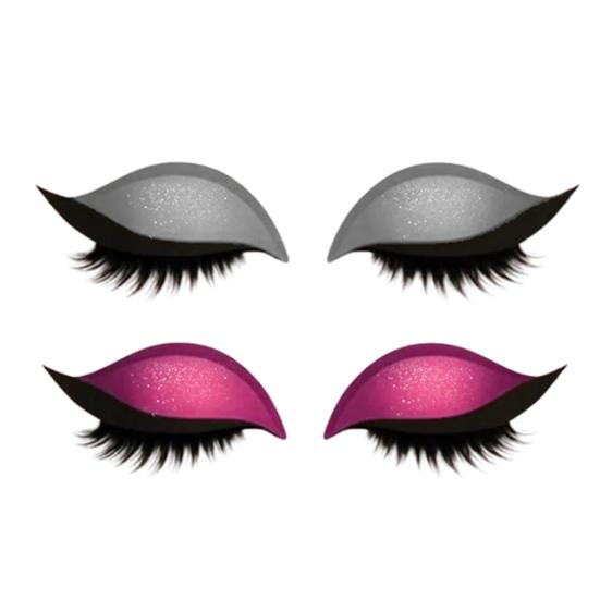 2 Pairs Lazy Eye Shadow Eyelash Patch 2-in-1 Eyeshadow Eyelashes Makeup Stickers Reusable Eye Makeup Stickers with False Lashes Shadow