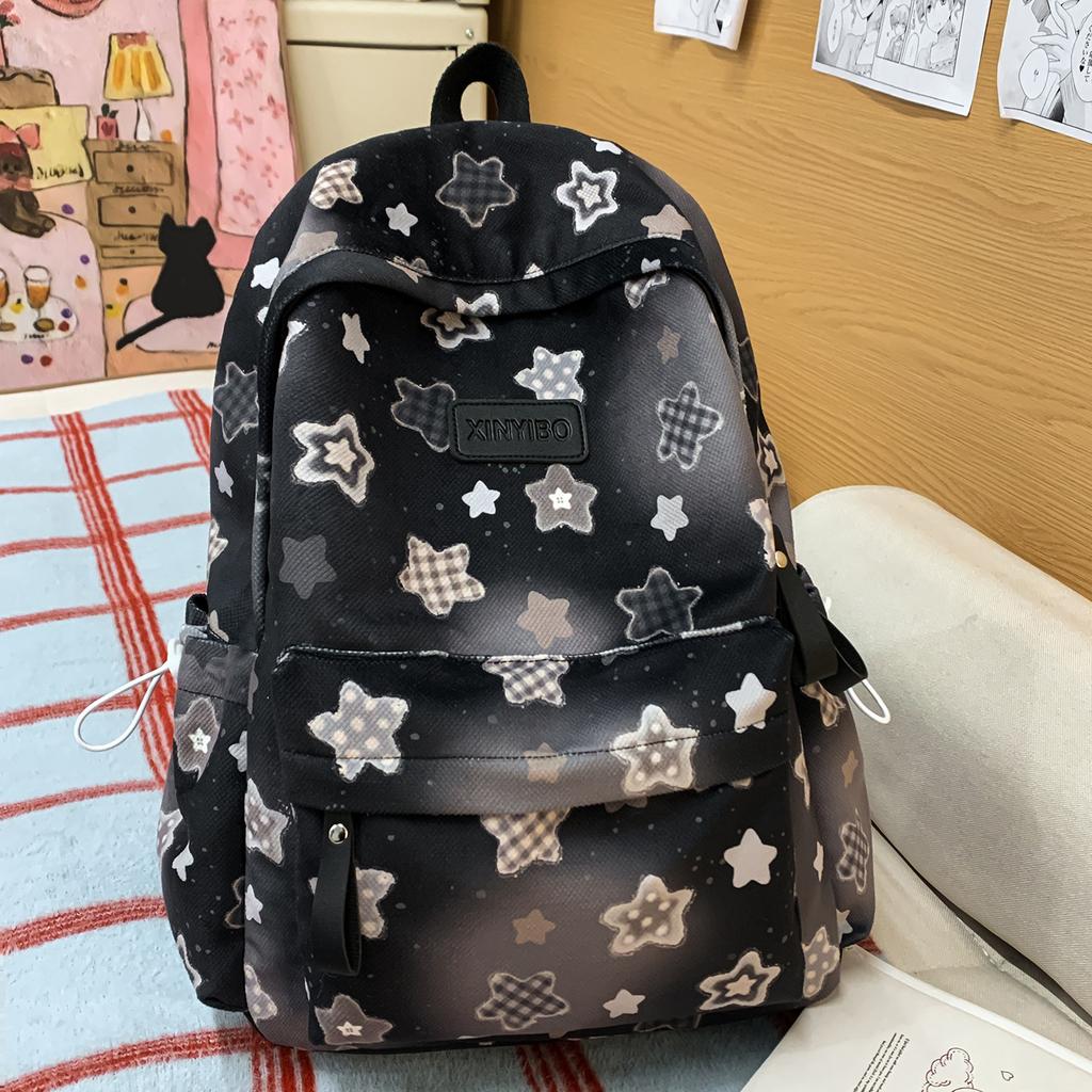 Schoolbag Female Junior High School High School Student Casual Printing Korean Version Niche Ins Backpack Mori College Student Computer Backpack