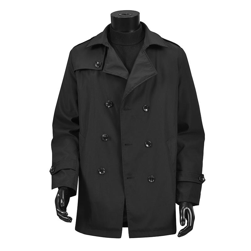 European Size Trench Coat Men's Slim Fit Loose Lapel Collar Double Breasted Quality Coat