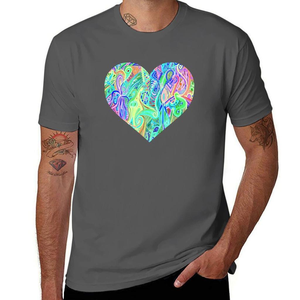 Extreme Neon Glow Black Light Rave Heart Party Tshirt Halloween Casual Tshirt
