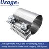 Dianrui 2PCS 2" Butt Joint Stainless Steel Clamp Band,2" Universal Widening Clamp Fit for Exhaust System