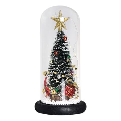 Mini Glänzende Weihnachtsbaumschmuckstücke Mit Holz-Glasabdeckung Heim-Weihnachtsdeko