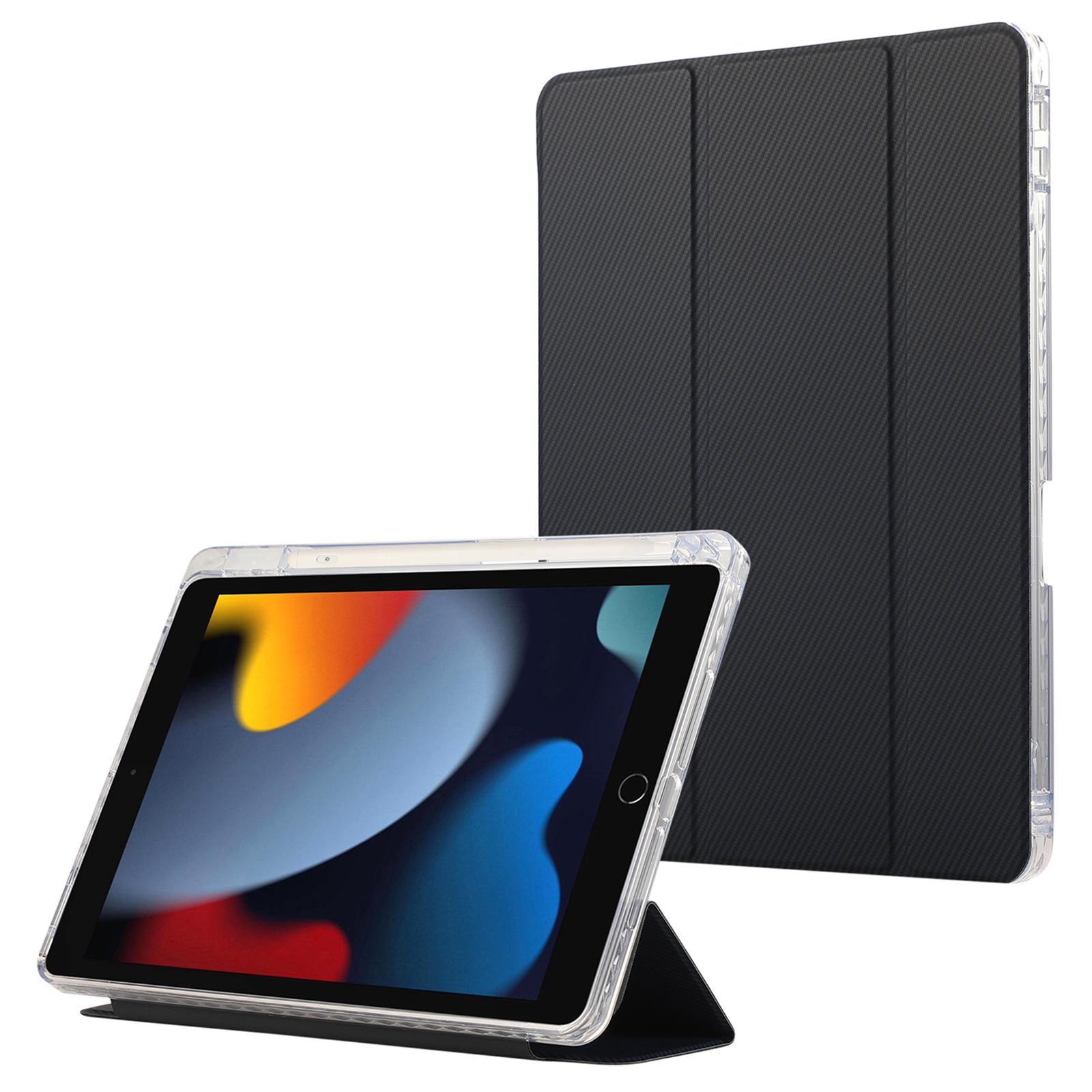 

For iPad 10.2 (2021)/(2020)/(2019)/iPad Air 10.5 inch (2019) Case Leather Tri-fold Stand Tablet Cover Dark Blue