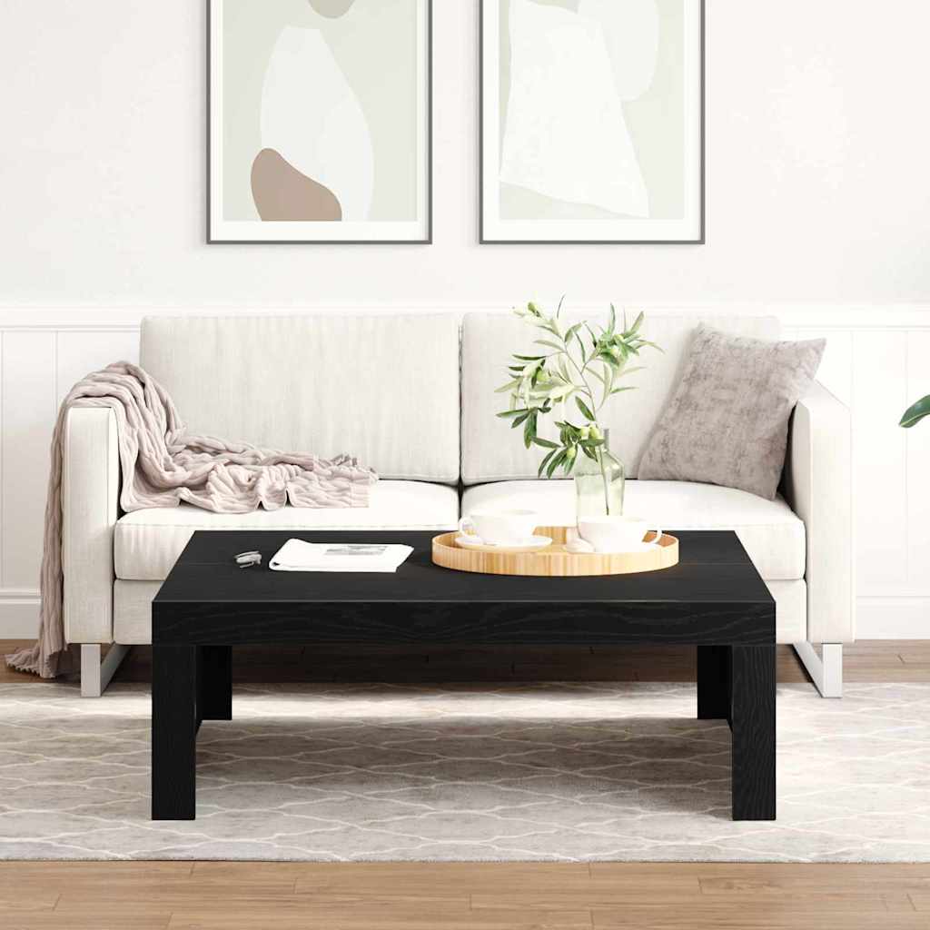 Coffee Table Black Oak Look 100 X 100 X 35 Cm Engineered Wood
