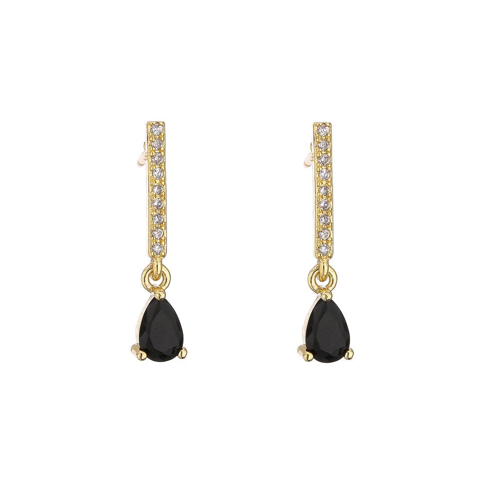 Colorful Zircon Waterdrop Pendant Hoop Earrings Fashion Jewelry For Women