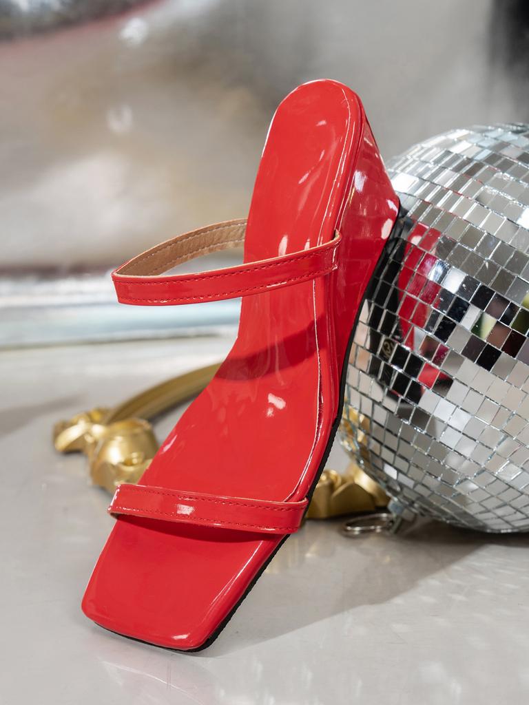 Fashion Sexy Wedge Heeled Sandals Women Fashion Slingback Slide Slippers Women Summer Square Toe High Heels Party Dress Shoes Sandalias