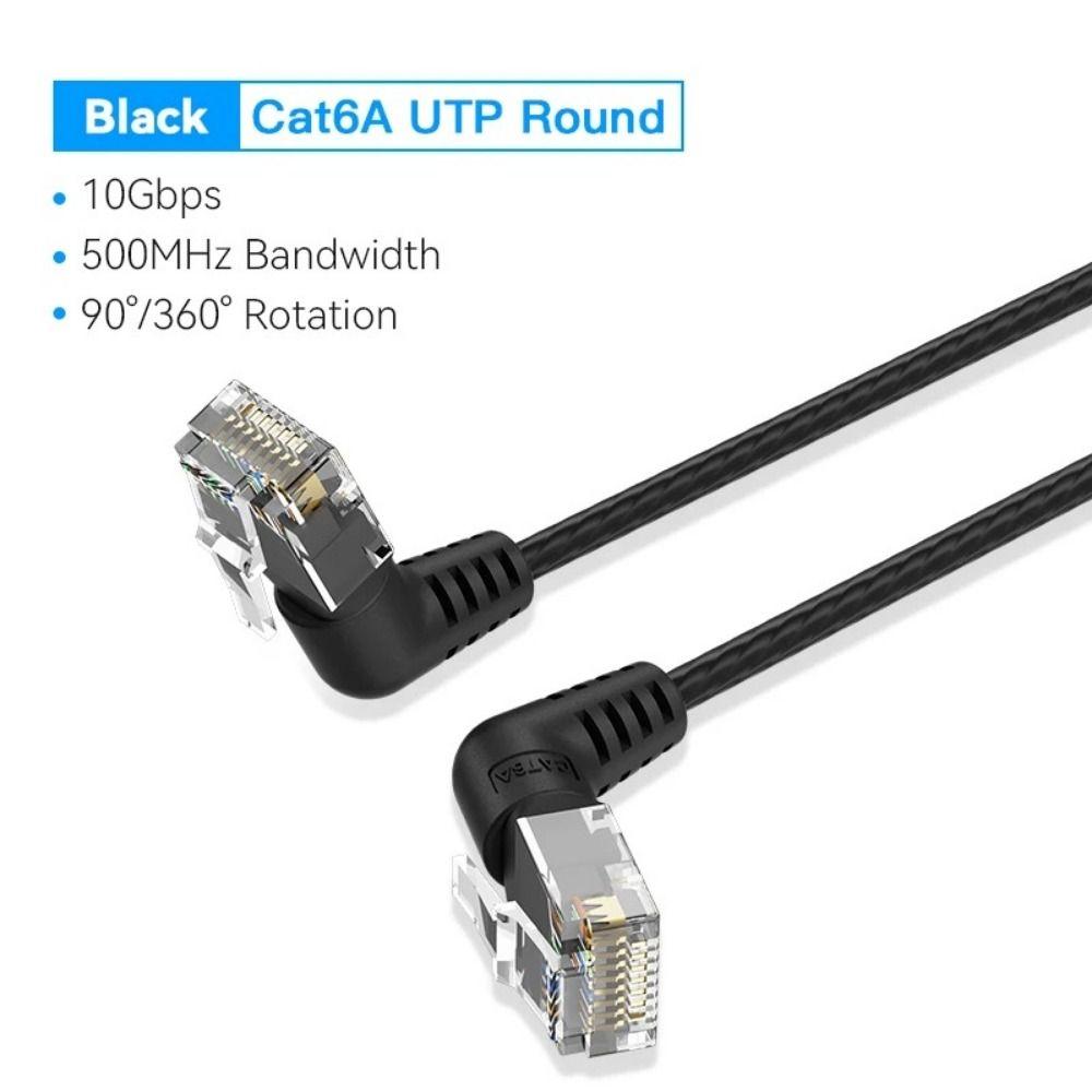 Double Elbow Cat6A Ethernet Patch Cable Slim Cable Cat6 Internet Cable  For Computer Router Laptop