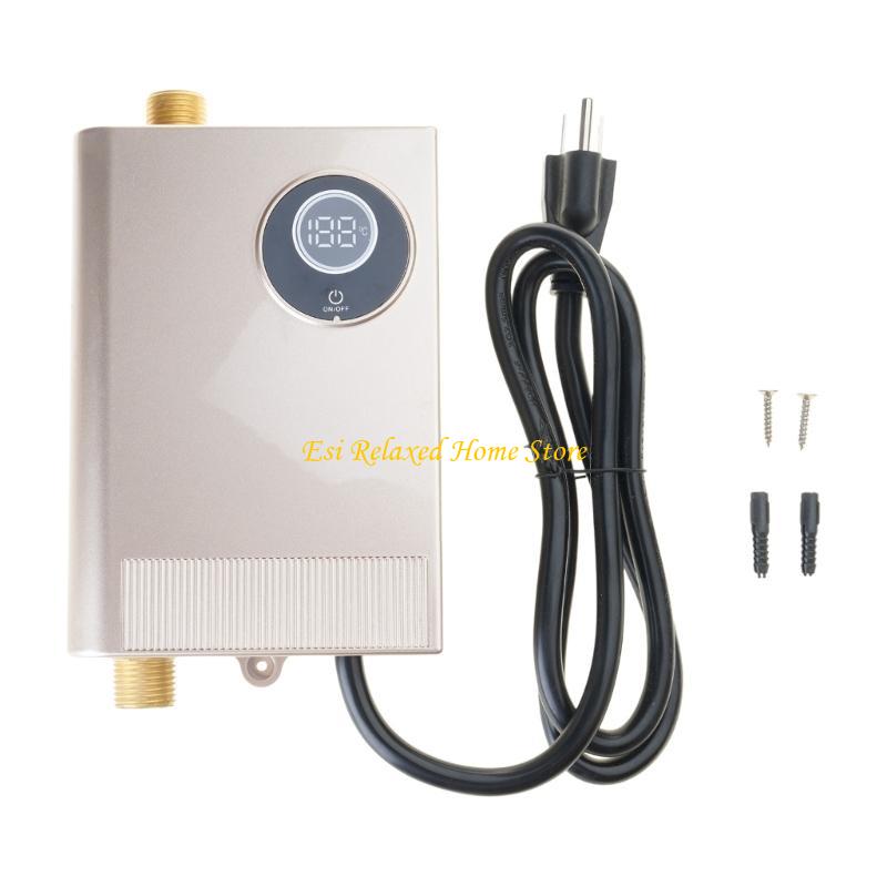 

Электрический водонагреватель B46E с ЖК-экраном, вертикальный монтаж, водонепроницаемый IPX4, проточный водонагреватель для использования в квартирах US Plug золотой