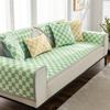 Sommer Karo Sofabezug Eis Seide Matte Anti-Rutsch-Matte Frischer Druck Wohnzimmer Sofabezug Handtuch Universelle Möbeldekoration