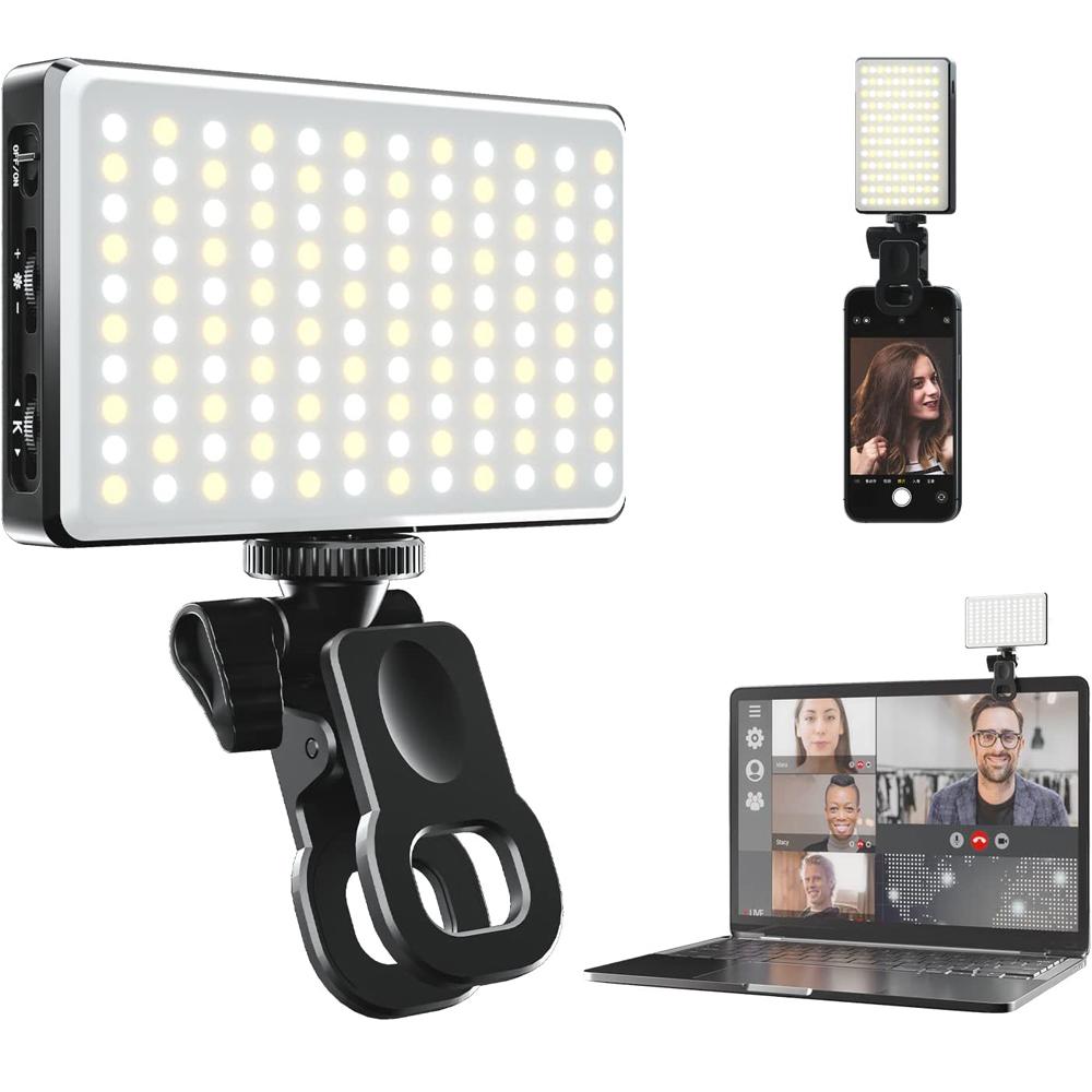 

120 Led Selfie Ring Light 3000mah Rechargeable Clip On Fill Light With 3 Light Modes Portable Photography Makeup Light Compatible With Phone Ipad Lapt чорний