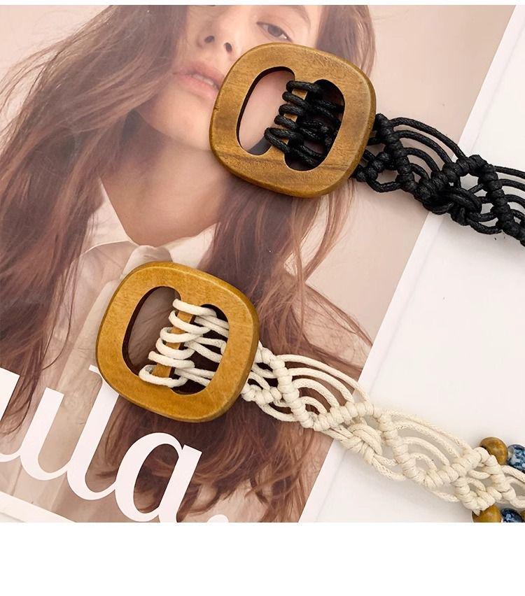 Korean Style Retro Ethnic Woven Belt: Chic & Versatile Waist-Cinching Accessory for Dresses