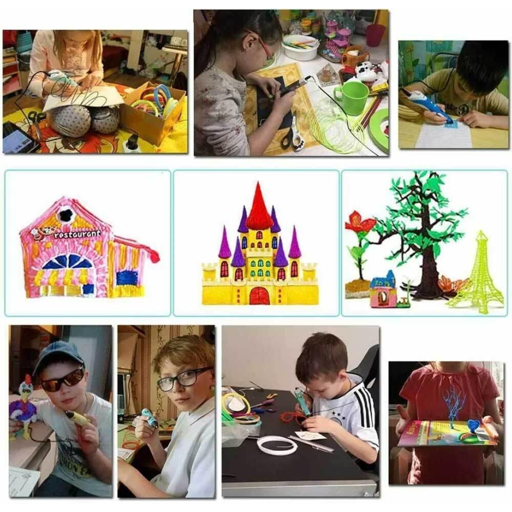 5M PLA Filament X 20 Colors 3D Printing Pen Set Doodle Printer Drawing Gift For Kids - Blue