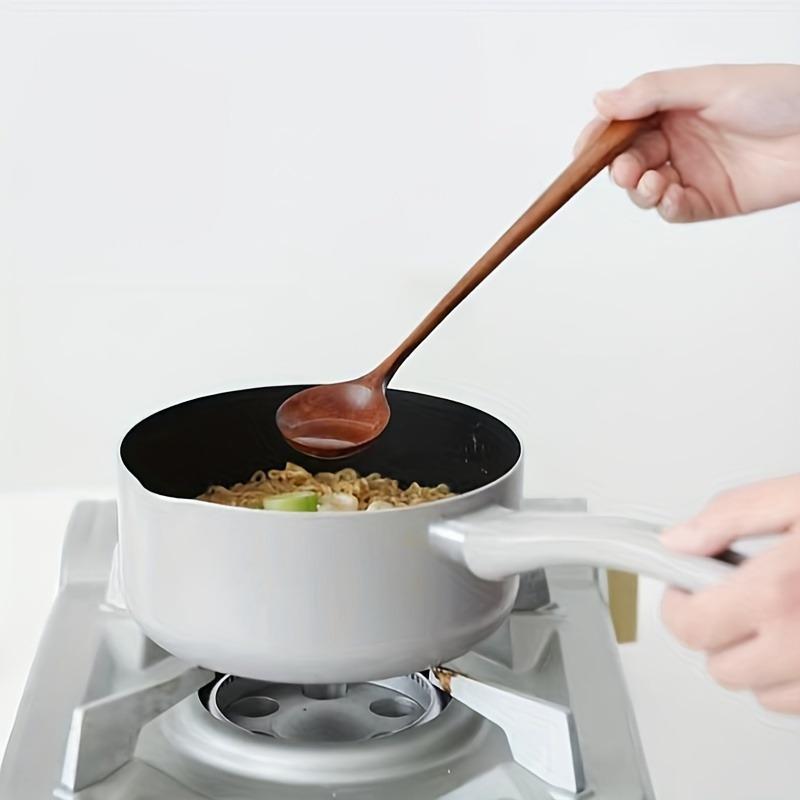 1pc Wooden Soup Spoon, Natural Tableware Cooking Utensil for Kitchen, Multi-Purpose Wood Ladle for Home Catering Wooden Spoons