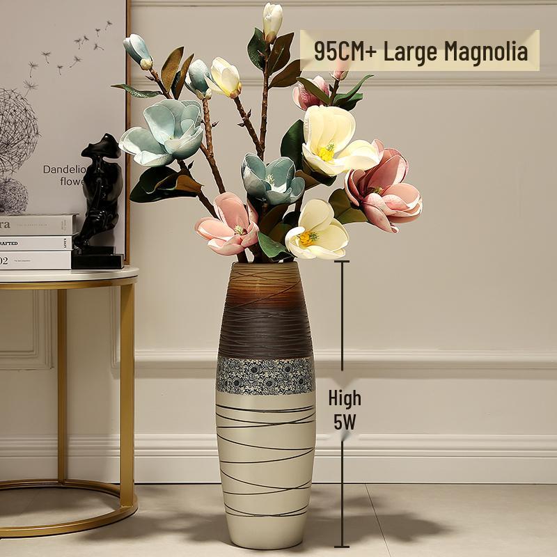 Large European-Style Porcelain Floor Vase for Dried Flowers - Artistic Living Room Ceramic Decoration