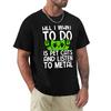 ALL I WANT TO DO IS PET CATS AND LISTEN TO METAL TShirt Urban Style Print TShirt