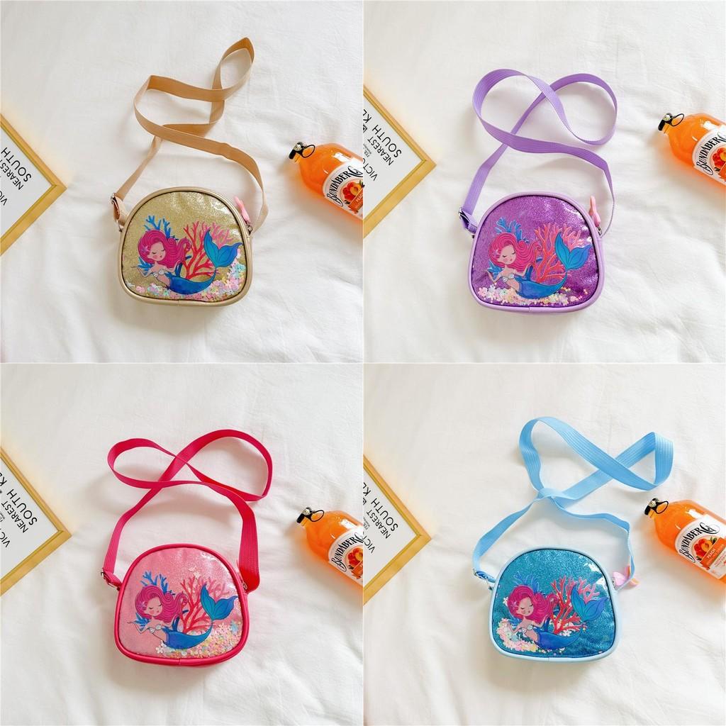 Stylish Korean Version Girl's Crossbody Bag With Shimmering Sequins Ideal For Toddlers