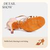 Women's Satin High Heels Dance Shoes Latin Tango Waltz Modern Anti Slip Dance Shoes Indoor Fur Sole Heeled 8CM
