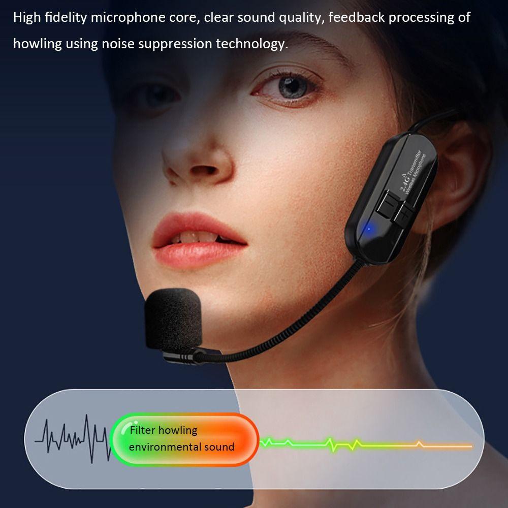 With Transmitter Receiver 2.4G Wireless Microphone Amplifier Voice Speaker  Fitness Trainer