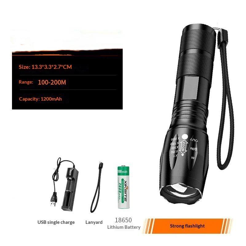 High Power Led Flashlight Zoomable Aluminum Camping Torch Waterproof Uses Batteries Outdoor Activities