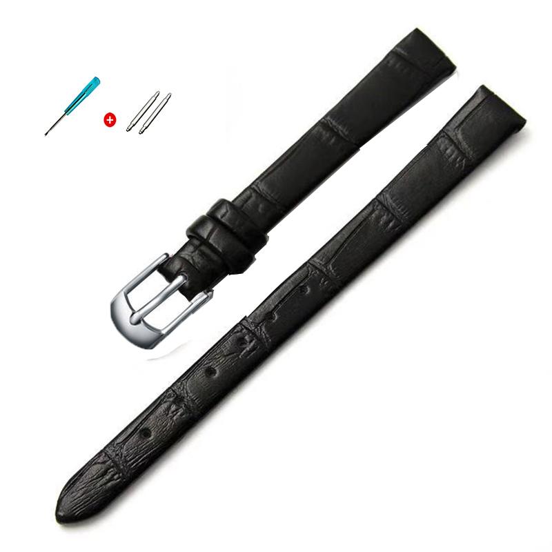 Qualität Uhrenzubehör Gürtel Damen Mädchen Vintage Uhrenarmbänder Echtes Leder Armband Uhrenarmband 8mm 10mm Roségold Dornschließe