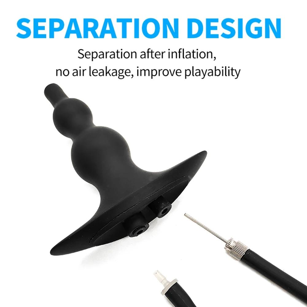 Inflatable Anal Plugs Enema Sex Toys Couples Squirting Vaginal Cleaner Silicone Anal Plugs Vaginal Dilator Anal Pump Adult 18 Toys