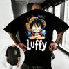 Unisex Casual Summer Top Harajuku Y2K Streetwear T-Shirt, 2026 New Hot Sale Anime Tee With One Piece Luffy Print T-Shirt