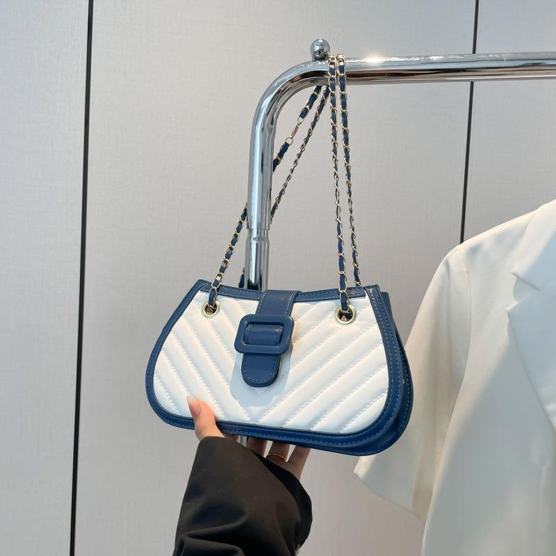 

Нежная и модная текстурная сумка через плечо с цепочкой, женская, новая коллекция весна-лето 2025, универсальная сумка-мессенджер в стиле инс, маленькая квадратная сумка синий