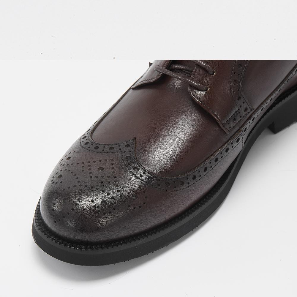 Fashion 2025 Vintage Italy High Quality Brogue Style Derby Dress Shoes Genuine Leather Business Party Shoes for Men