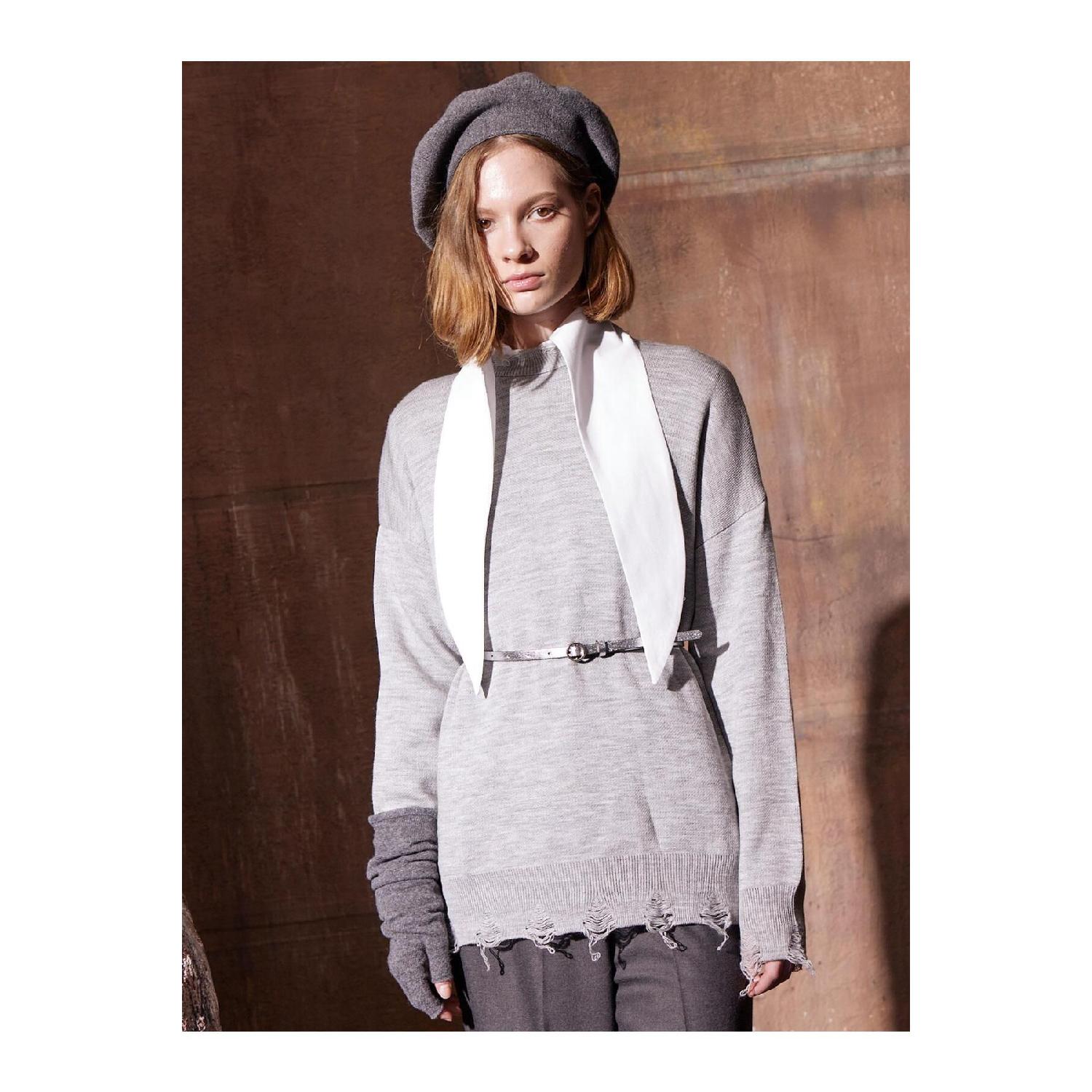 

Wool Blend Knitwear Painter s Hat - Gray Standart сірий колір