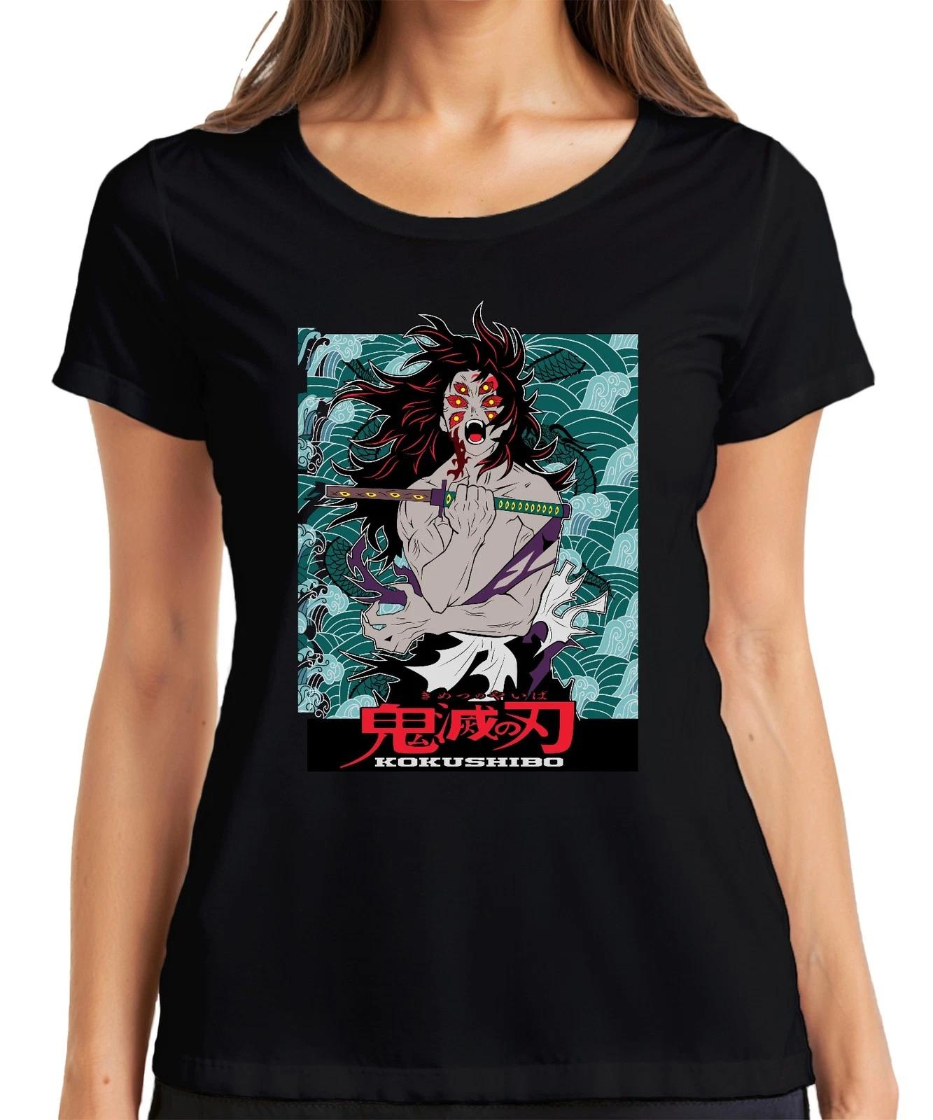 Kokushibo Dämon Schwert sechs Augen Anime Geschenk Halloween Damen T-Shirt XL