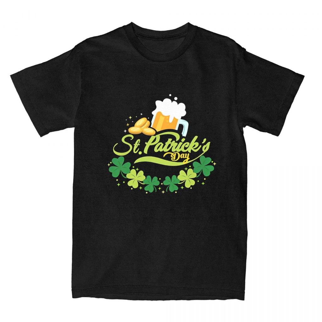 St Patricks Day T Shirt Summer Beer Classic T Shirts Cotton Harajuku Tshirt For Men Short-Sleeved Casual Tees