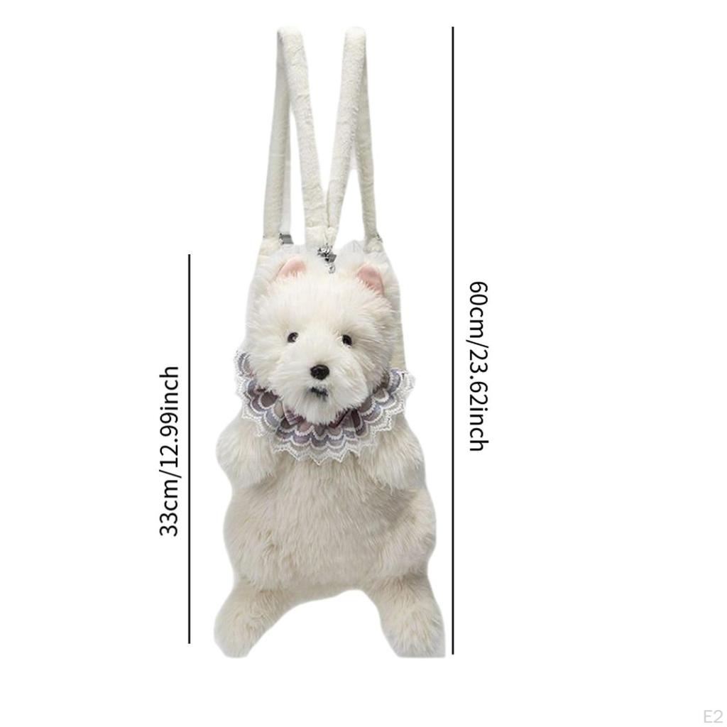 Cute Stuffed Small Dog Doll Backpack Creative Daypack for Kids Pet Lover Street
